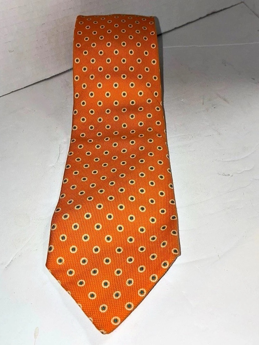 Tino Cosma Men's Orange Polka Dot Tie